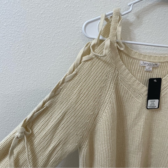 Love Riche knit sweaters tan NWT large - Picture 2 of 5